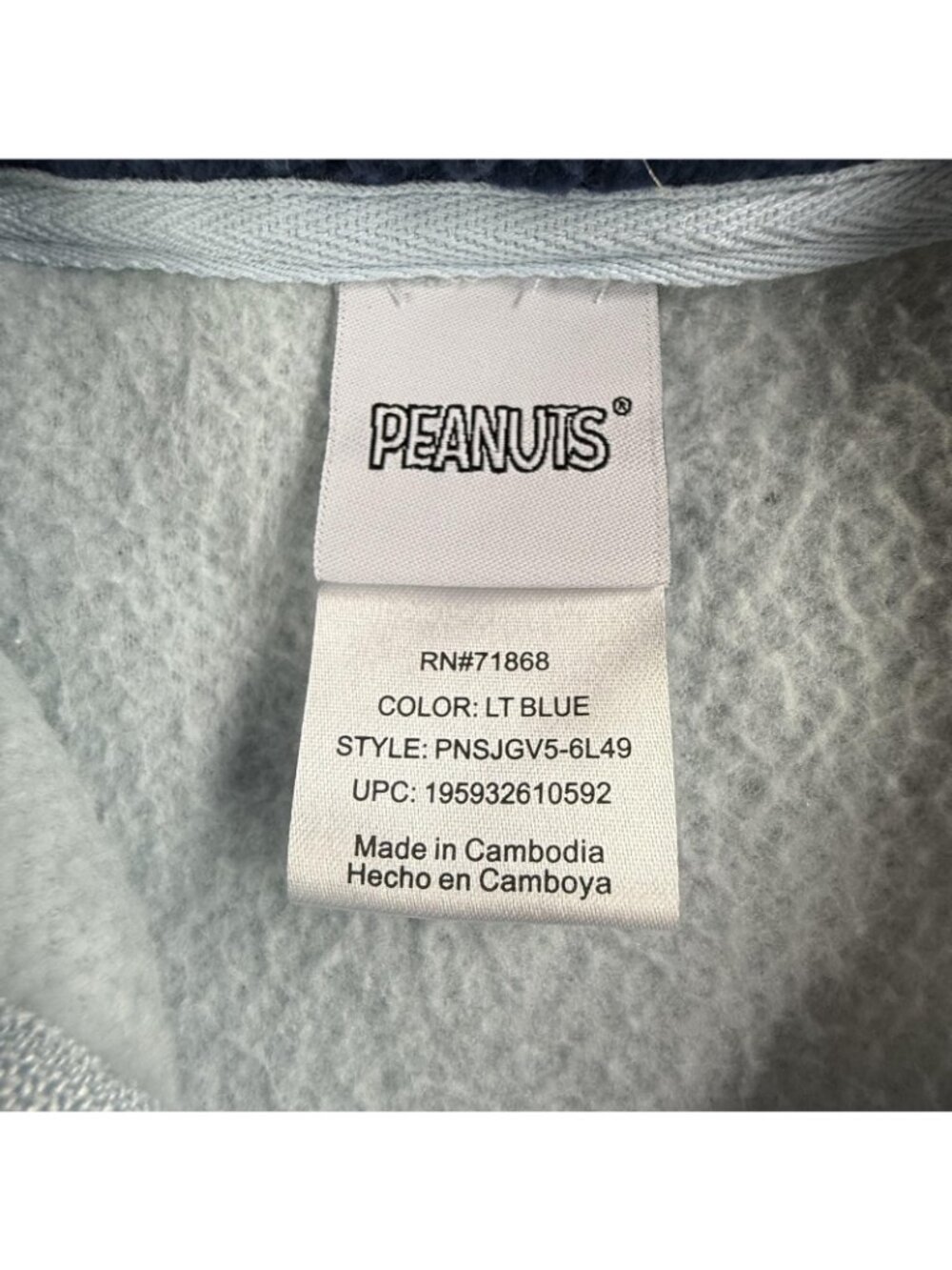 Peanuts Sweatshirt Womens XL Blue Sherpa Fleece Pullover 1/4 Zip Snoopy Ski Cozy - Picture 3 of 14